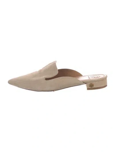 Pre-owned Tory Burch Suede Mules In Neutral