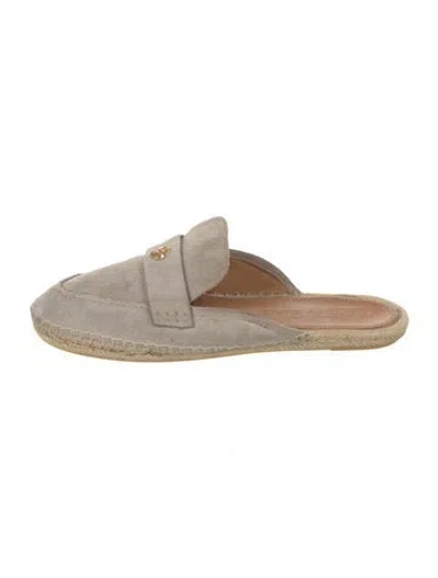 Pre-owned Tory Burch Suede Mules In Neutrals