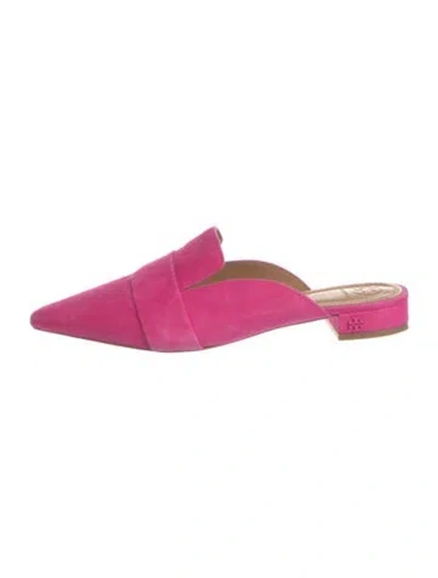 Pre-owned Tory Burch Suede Mules In Pink