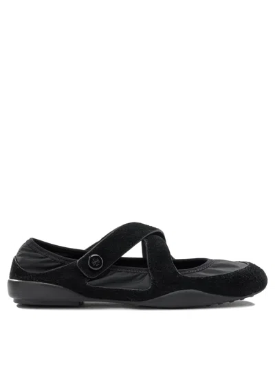 Tory Burch Suede Nylon Rubber Ballerinas In Black