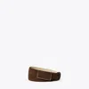 Tory Burch Suede Plate Belt In Dark Cocoa/silver