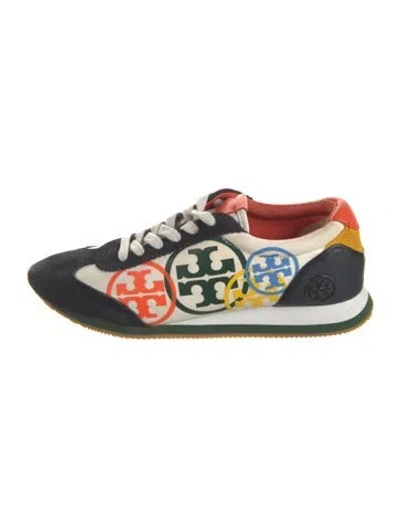 Pre-owned Tory Burch Suede Printed Sneakers In Multi