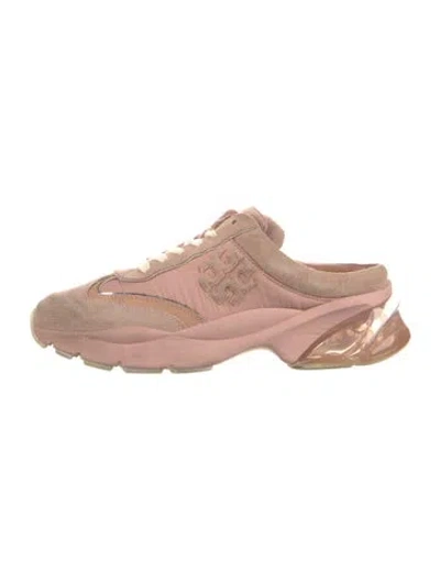 Pre-owned Tory Burch Suede Printed Sneakers In Pink