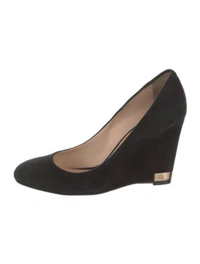 Pre-owned Tory Burch Suede Pumps In Black