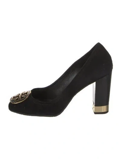 Pre-owned Tory Burch Suede Pumps In Black