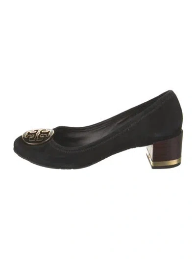 Pre-owned Tory Burch Suede Pumps In Black