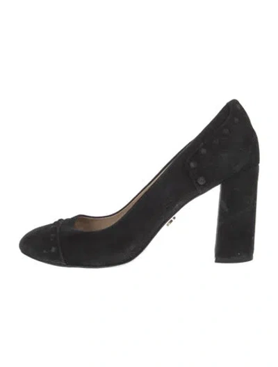 Pre-owned Tory Burch Suede Pumps In Black