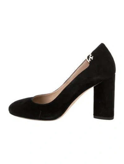 Pre-owned Tory Burch Suede Pumps In Black