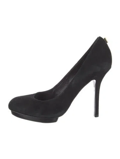 Pre-owned Tory Burch Suede Pumps In Black