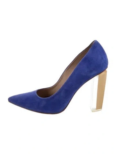 Pre-owned Tory Burch Suede Pumps In Blue