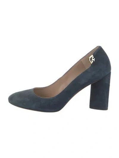 Pre-owned Tory Burch Suede Pumps In Blue