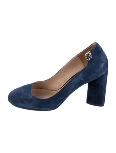 Pre-owned Tory Burch Suede Pumps In Blue