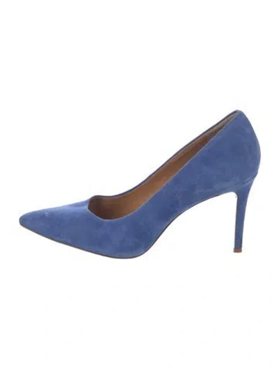 Pre-owned Tory Burch Suede Pumps In Blue