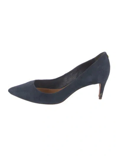 Pre-owned Tory Burch Suede Pumps In Blue