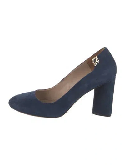 Pre-owned Tory Burch Suede Pumps In Blue
