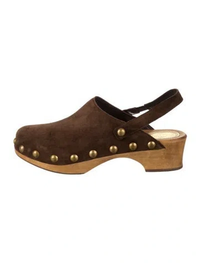 Pre-owned Tory Burch Suede Pumps In Brown