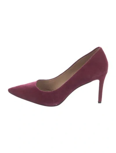 Pre-owned Tory Burch Suede Pumps In Burgundy