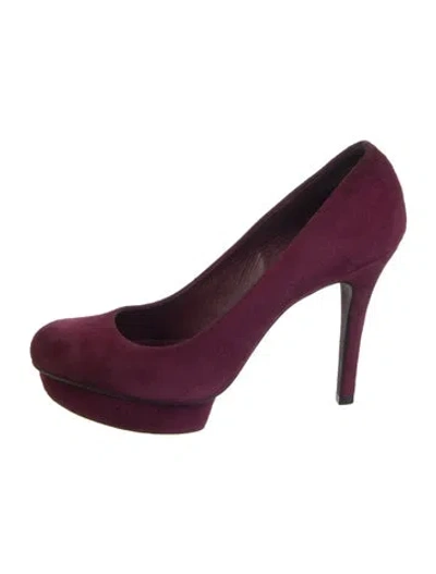 Pre-owned Tory Burch Suede Pumps In Purple