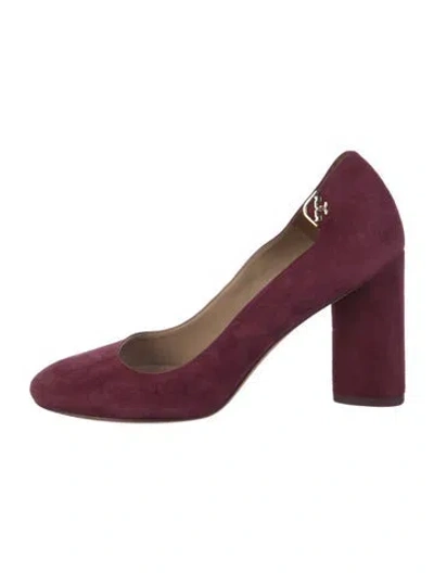 Pre-owned Tory Burch Suede Pumps In Purple