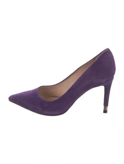Pre-owned Tory Burch Suede Pumps In Purple