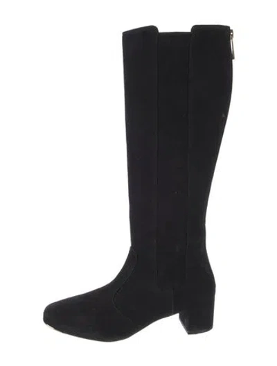 Pre-owned Tory Burch Suede Riding Boots In Black