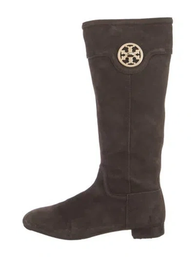 Pre-owned Tory Burch Suede Riding Boots In Brown