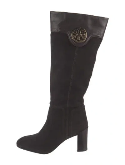 Pre-owned Tory Burch Suede Riding Boots In Brown