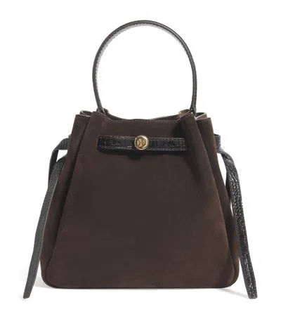Tory Burch Suede Romy Bucket Bag In Brown