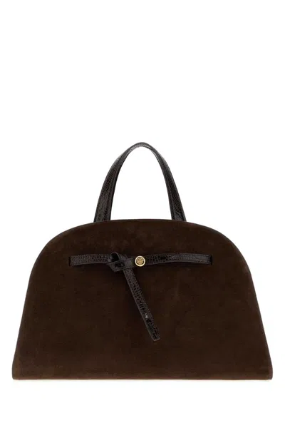 Tory Burch Suede Romy Handbag With Adjustable Strap In Brown