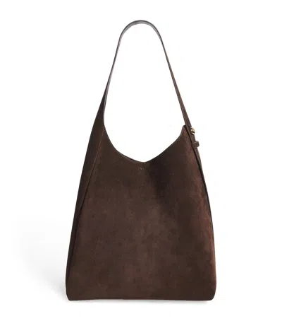 Tory Burch Suede Romy Shoulder Bag In Brown