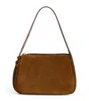Tory Burch Suede Romy Shoulder Bag In Sand
