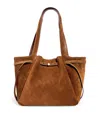 Tory Burch Suede Romy Tote Bag In Sand