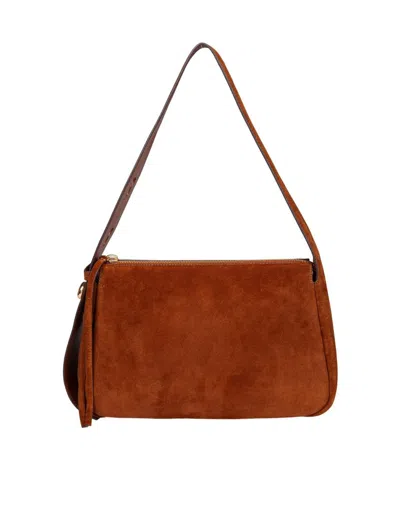 Tory Burch Suede Shoulder Bag In Brown