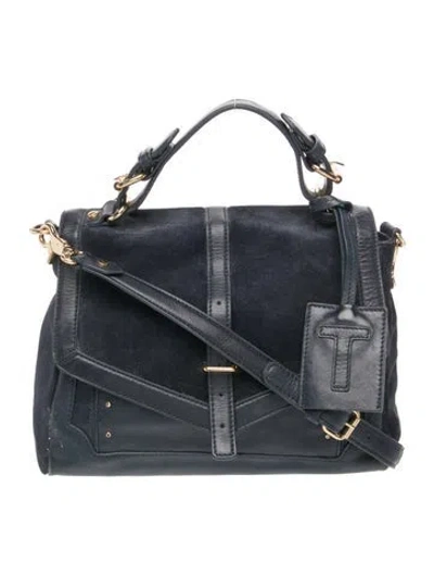 Pre-owned Tory Burch Suede Shoulder Bag In Blue