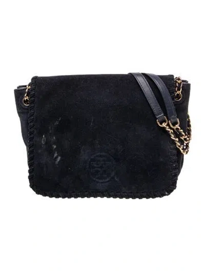 Pre-owned Tory Burch Suede Shoulder Bag In Blue