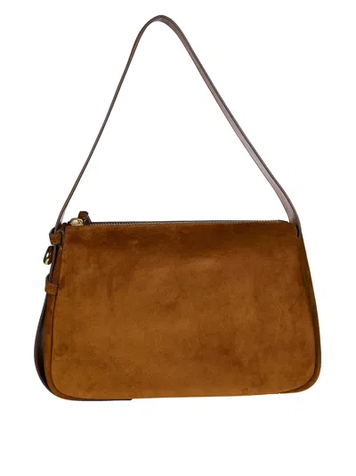 Tory Burch Suede Shoulder Bag In Brown