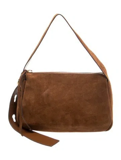 Pre-owned Tory Burch Suede Shoulder Bag In Neutral