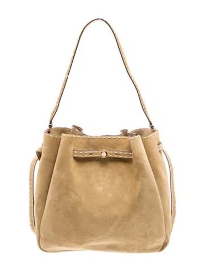 Pre-owned Tory Burch Suede Shoulder Bag In Neutral