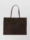 Tory Burch Suede Shoulder Bags With Dual Top Handles In Brown