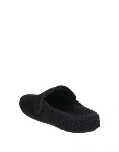 Tory Burch Suede Slide Flats In Black