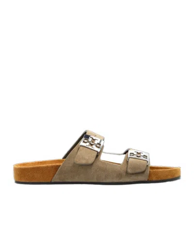 Tory Burch Mellow Buckle-fastening Sandals In Brown