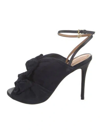 Pre-owned Tory Burch Suede Slingback Pumps In Blue