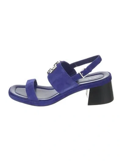 Pre-owned Tory Burch Suede Slingback Sandals In Blue