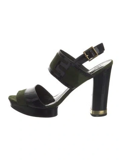 Pre-owned Tory Burch Suede Slingback Sandals In Multi