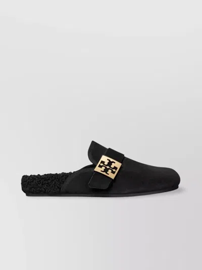 Tory Burch Mellow Faux Shearling Lined Mule In Black