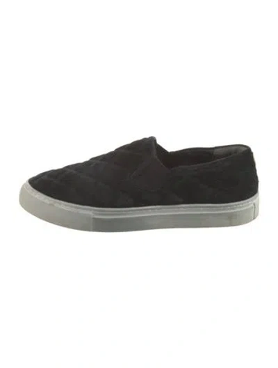 Pre-owned Tory Burch Suede Sneakers In Black