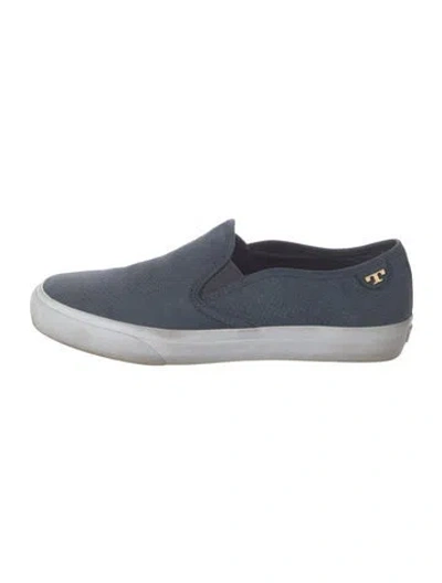 Pre-owned Tory Burch Suede Sneakers In Blue
