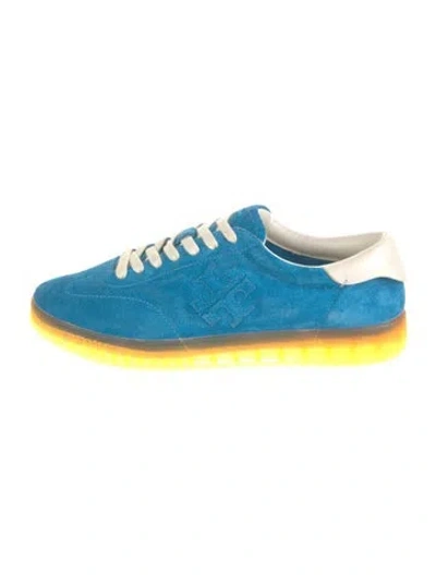 Pre-owned Tory Burch Suede Sneakers In Blue