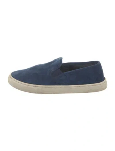 Pre-owned Tory Burch Suede Sneakers In Blue