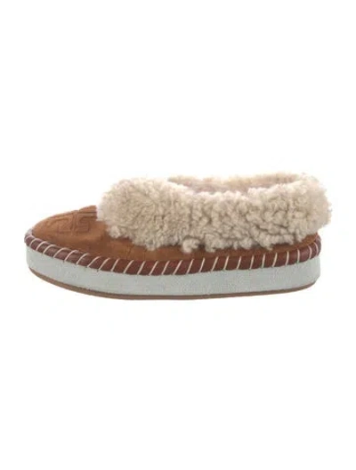 Pre-owned Tory Burch Suede Sneakers In Brown